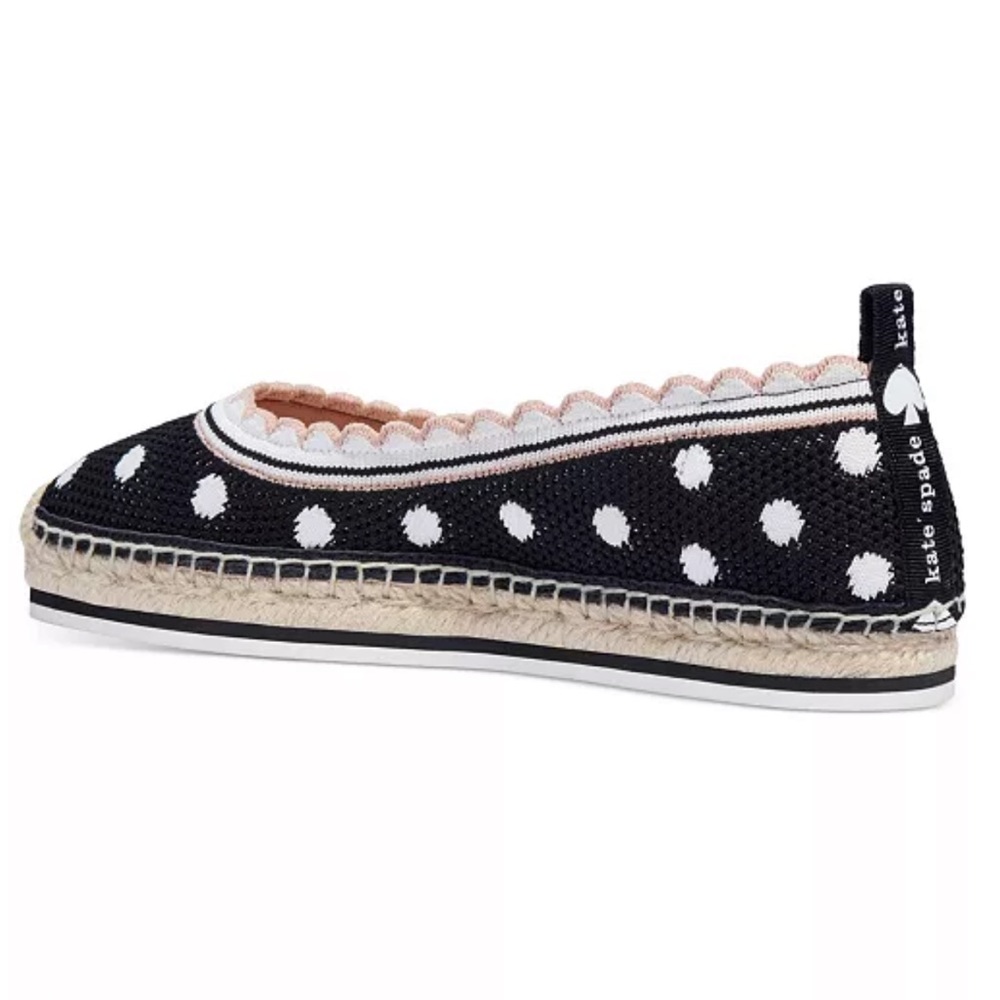 ♠️Kate Spade Knottingham Dots Knit Espadrilles Flats, Black NIB - Picture 6 of 15